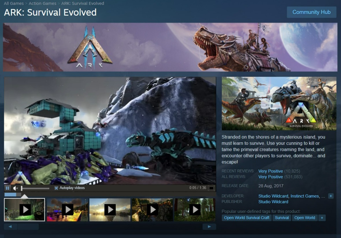 Ark: Survival Evolved, Software