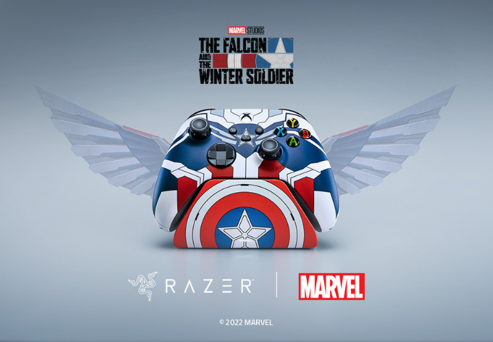 Limited-Edition Captain America Razer Wireless Controller &Amp; Quick Charging Stand For Xbox